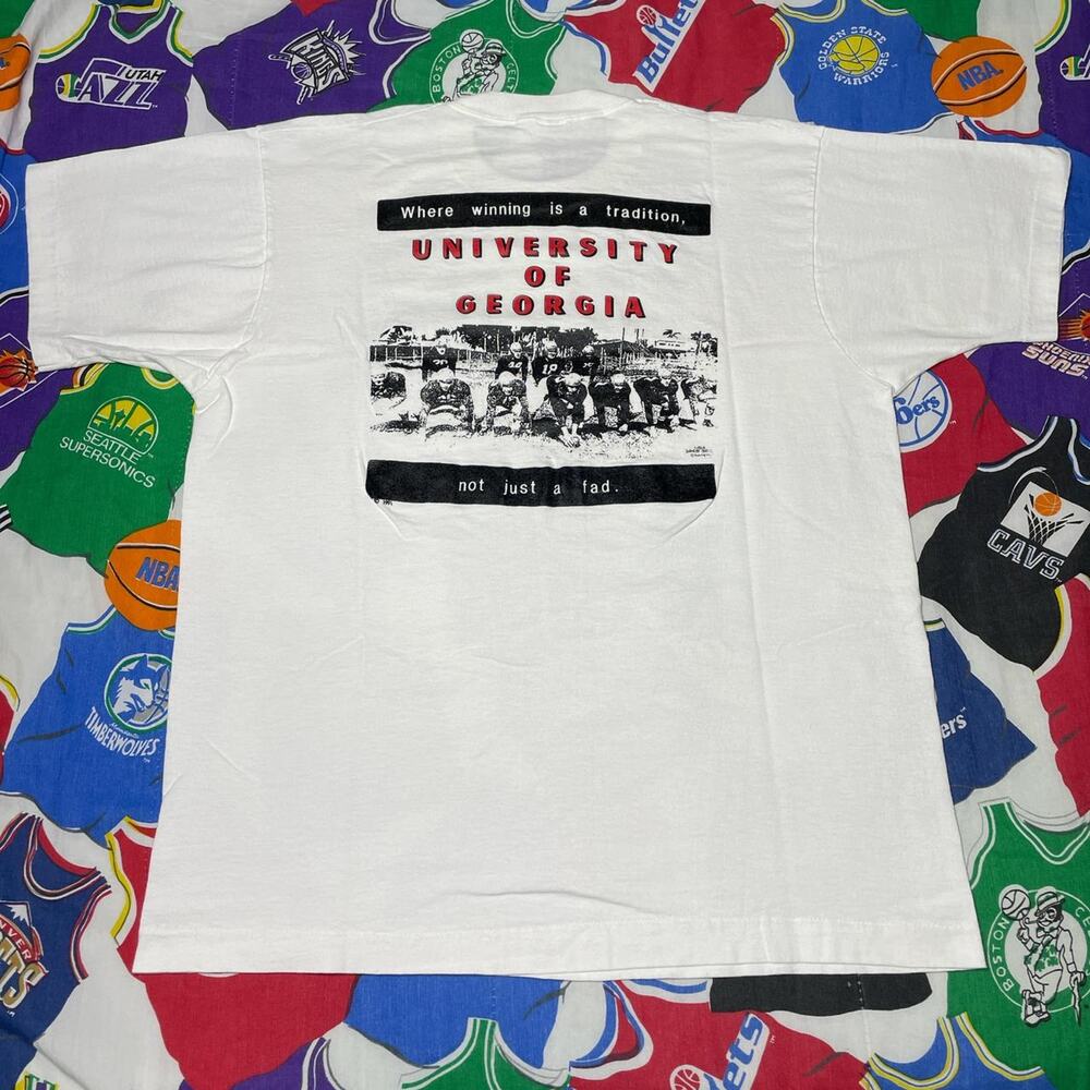 VTG 1991 NCAA Georgia Bulldogs vs Georgia Tech T-Shirt Mens XL X-Large Football